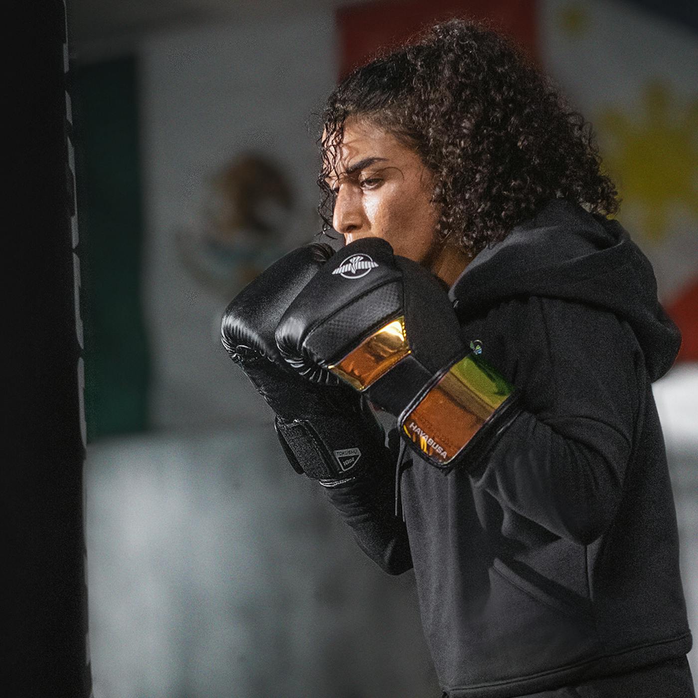 Women Boxer in training wearing comfortable boxing clothes