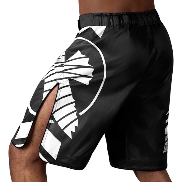 Black/White Icon Fight Shorts - Back side
