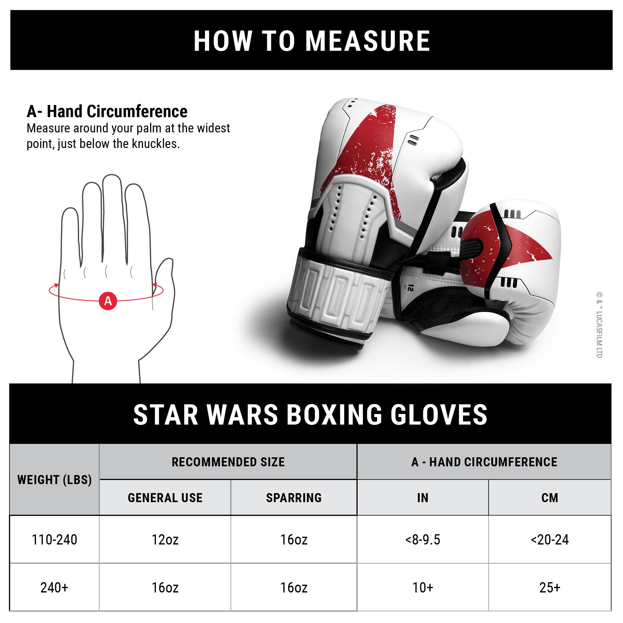 Star Wars Trooper Boxing Gloves Size Chart Made4Fighters