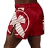 Red/White Hayabusa Icon Mid-Thigh Fight Shorts - Back shot w left side perspective