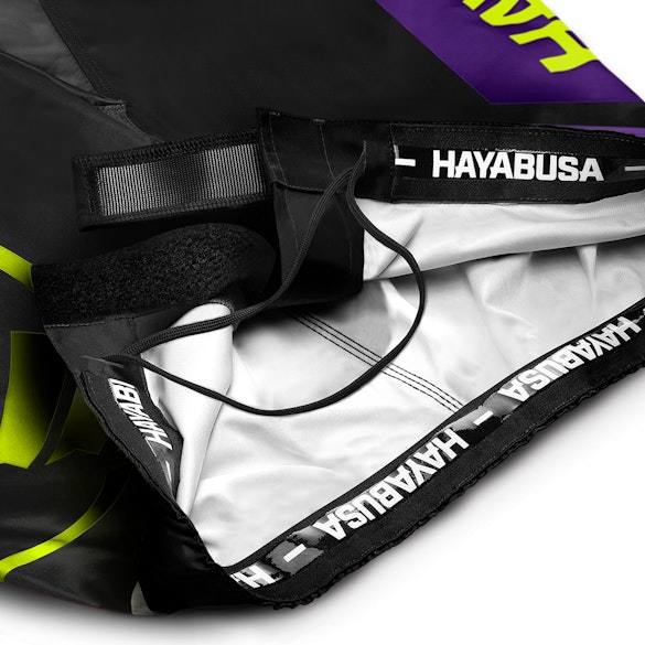 Black/Neon Hayabusa Icon Mid-Thigh Fight Shorts - Inner waist detail