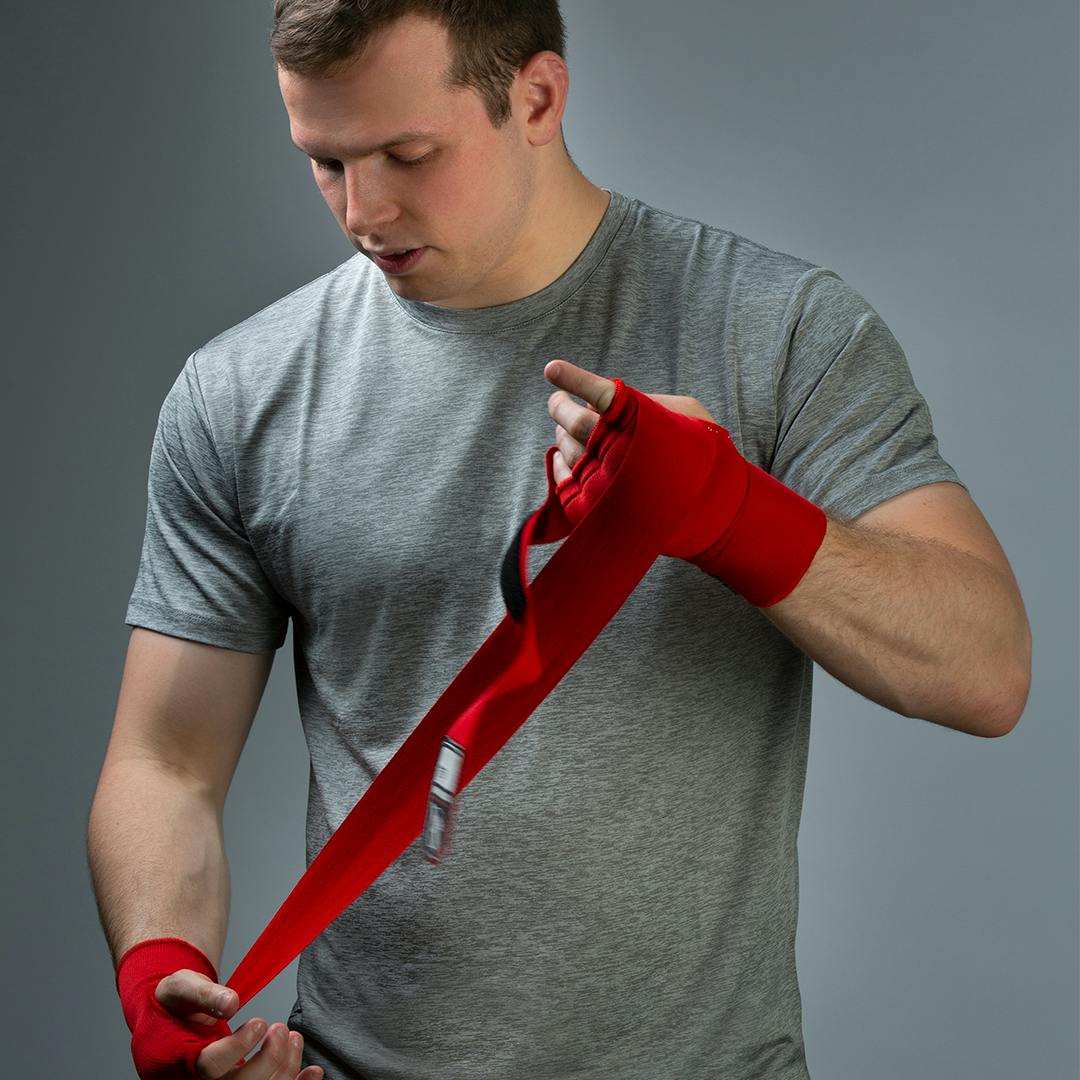 Red MMA hand wraps