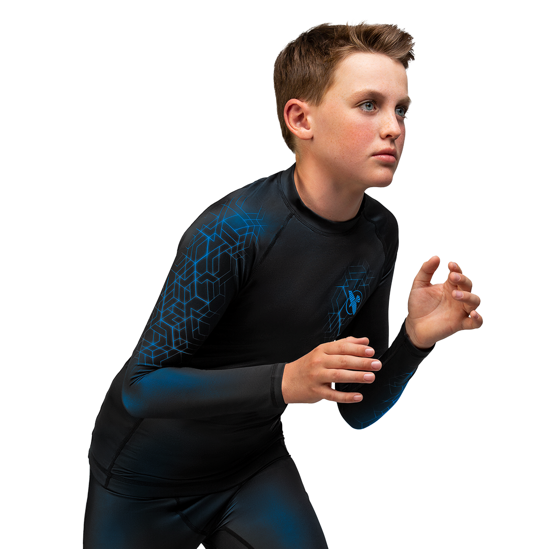 Blue Youth Geo Rash Guard 