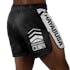 Black/White Hayabusa Mid-Thigh Icon Fight Shorts - Back with right perspective