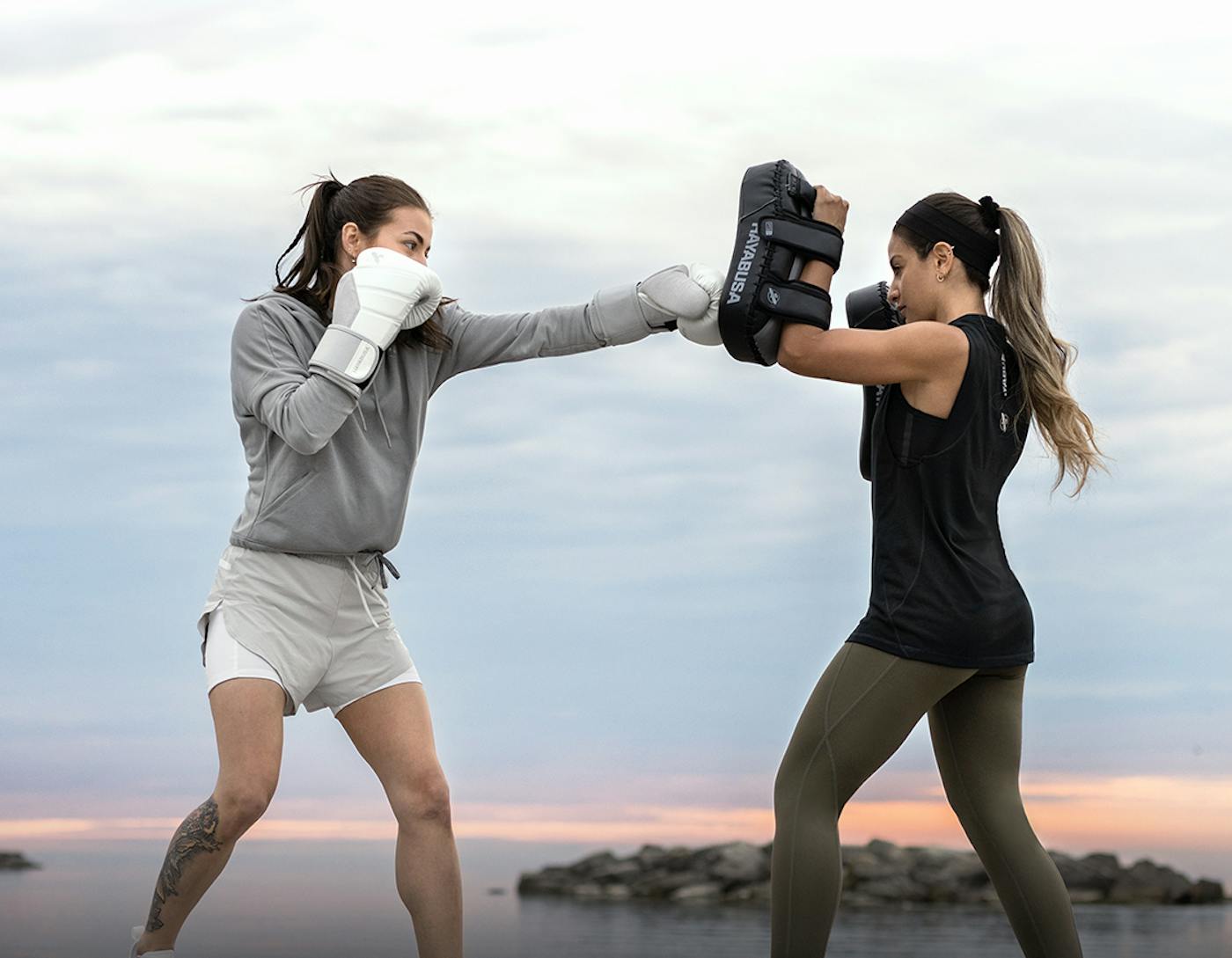 Hayabusa premium high wasted workout shorts for boxing