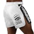 White/Black Hayabusa Mid-Thigh Icon Fight Shorts - Back shot w right side perspective