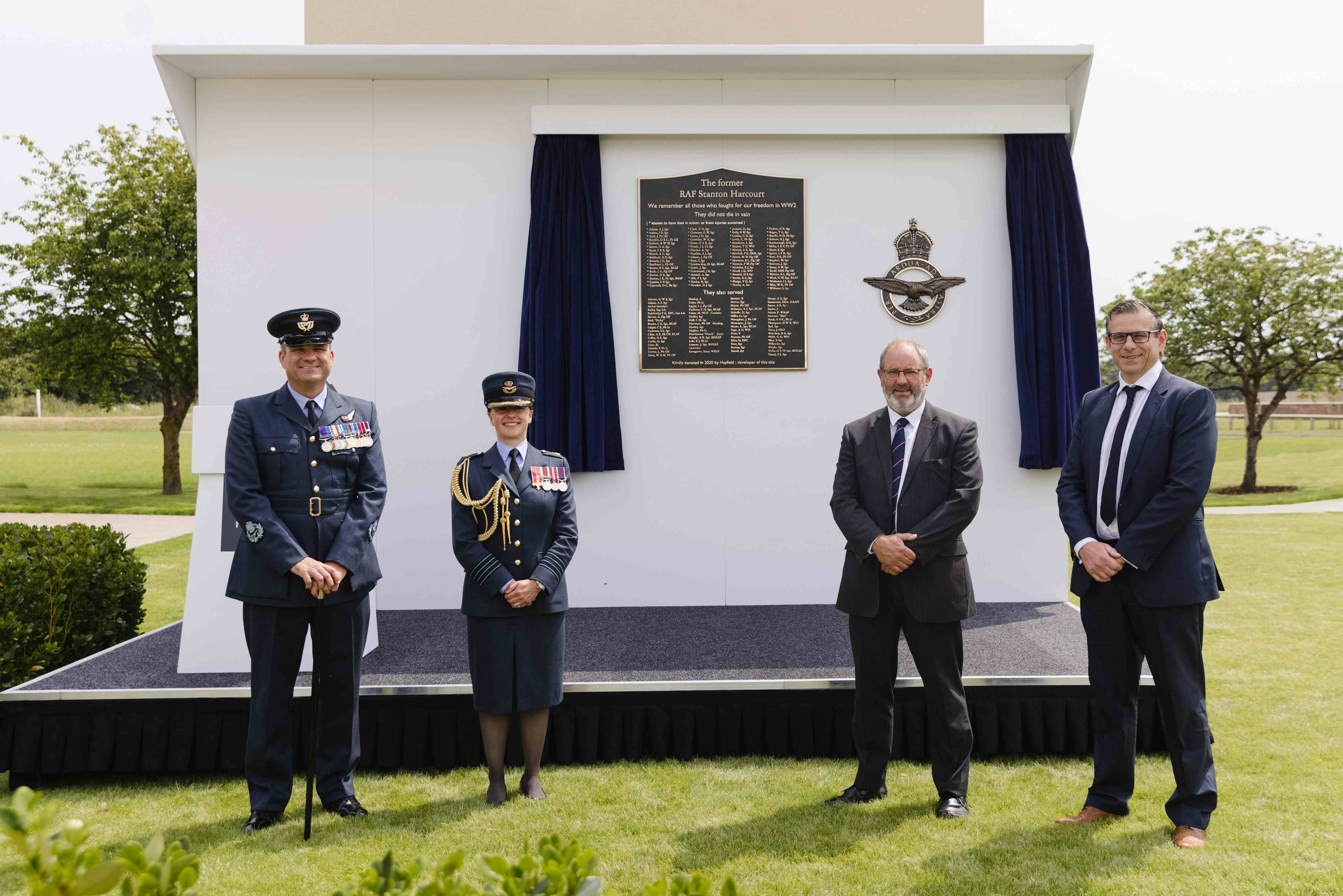 Memorial to the Former RAF Stanton Harcourt Unveiled at Hayfield Green