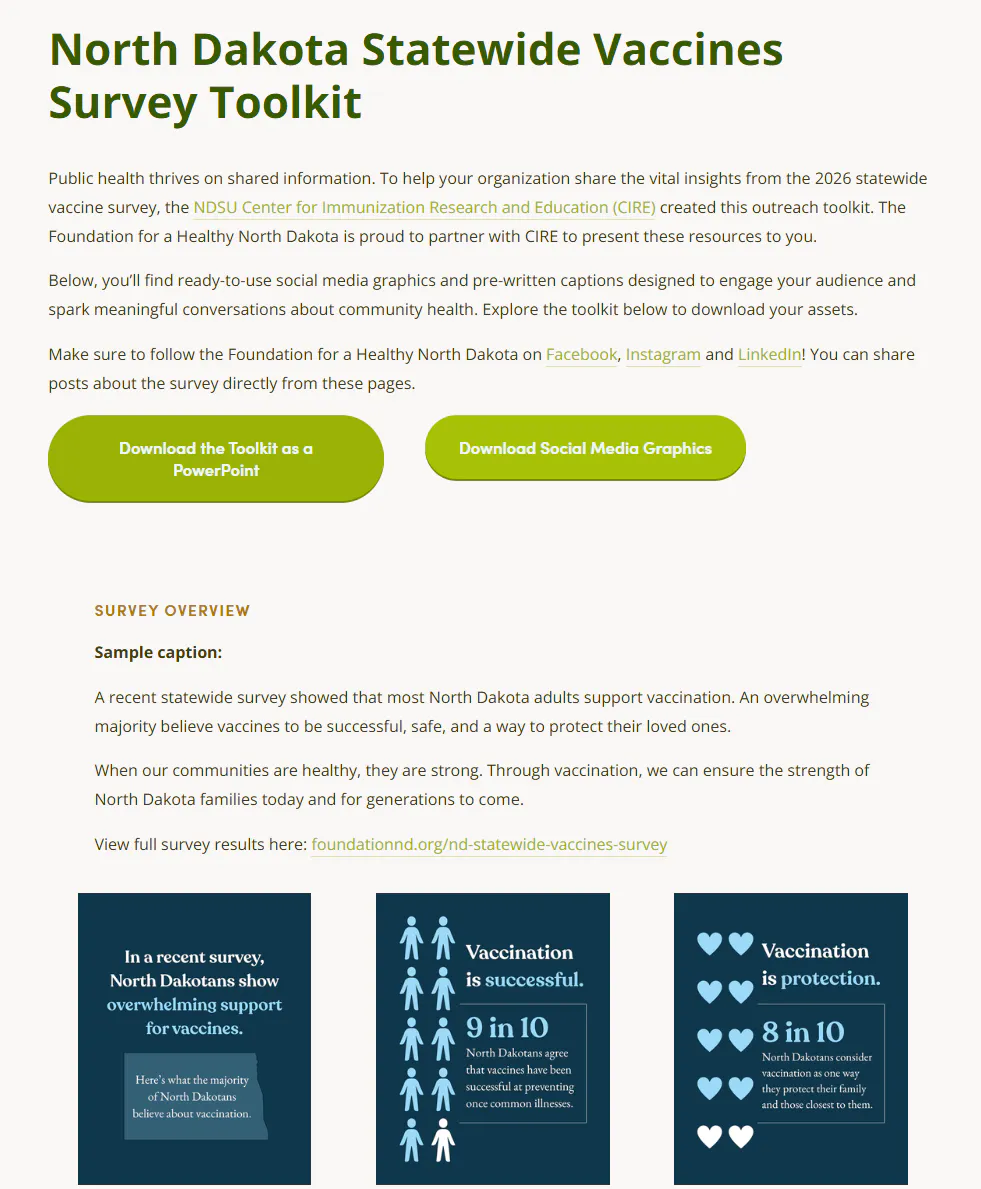 North Dakota Vaccine Attitudes Survey Social Media Toolkit