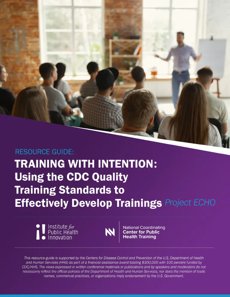 Toolkit: Using the CDC quality training standards to effectively development trainings