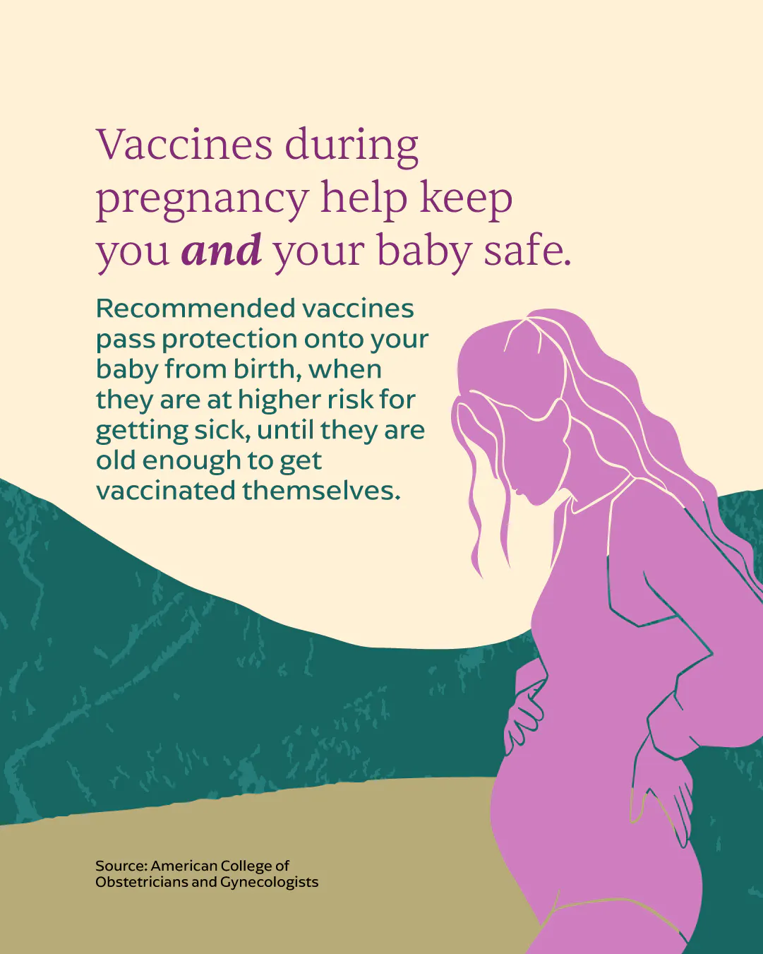 Getting vaccinated while pregnant passes protection to your baby