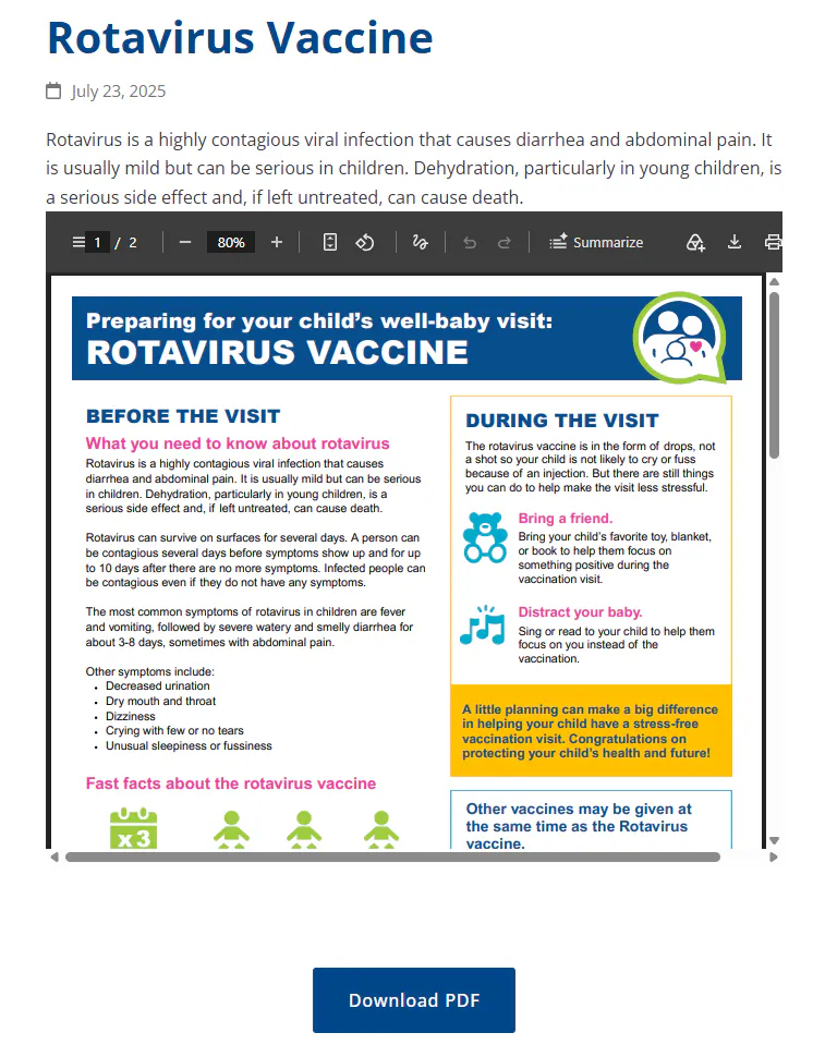 Preparing for a well-baby visit: Rotavirus vaccine