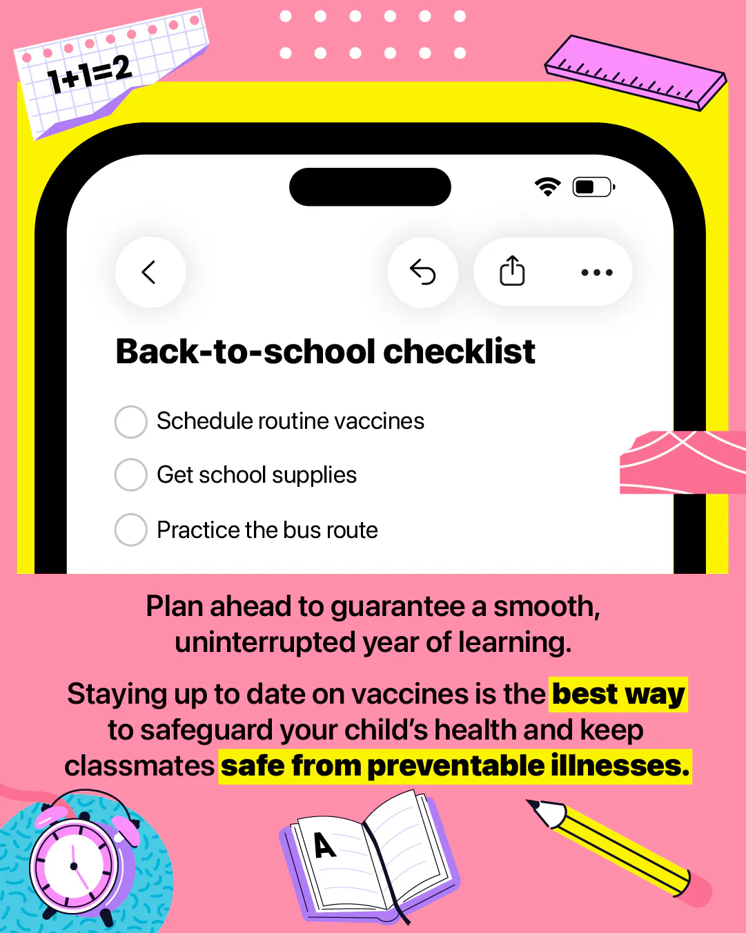 Routine vaccines are part of the back-to-school checklist
