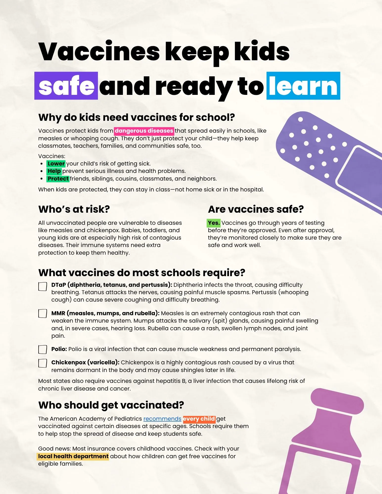 Vaccines keep kids safe and ready to learn