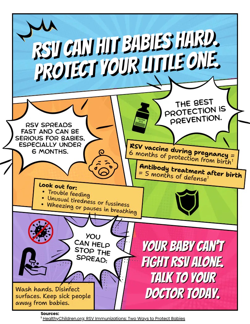 Flyer: RSV can hit babies hard. Protect your little one.