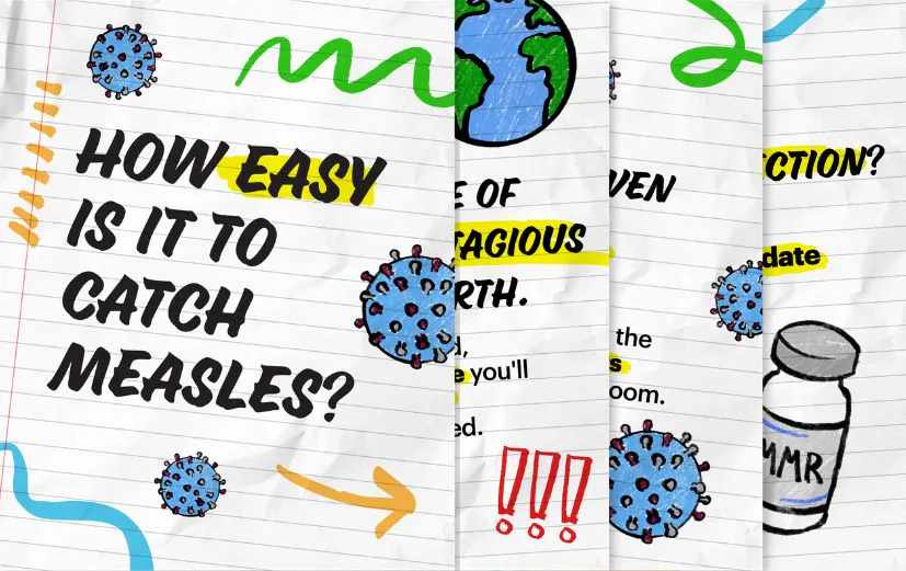 Graphics explain how to stay protected with the MMR vaccine