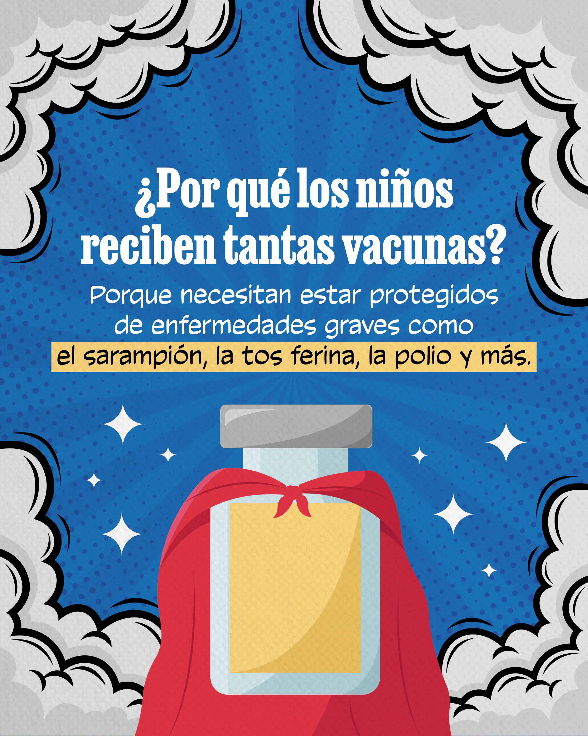 Redes sociales: Gráfico explica que los niños necesitan más vacunas para protegerlos contra enfermedades graves como el sarampión, la tos ferina, la polio y más (inglés, español)