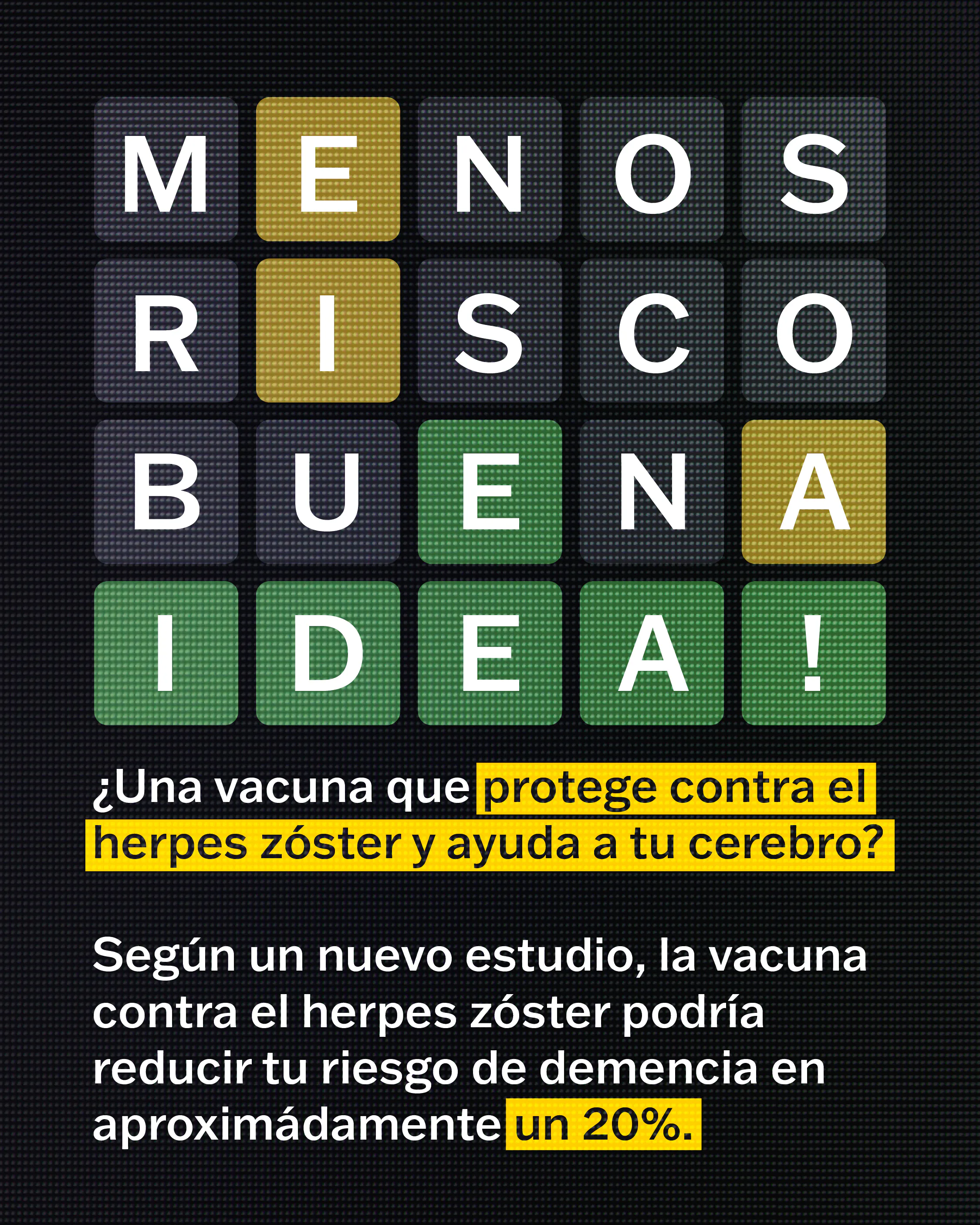 Redes sociales: Gráfico afirma que la vacuna contra el herpes zóster puede ayudar a prevenir la demencia (inglés, español)