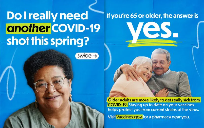 Social media: Graphics explain why people 65+ should get another COVID-19 vaccine this Spring (English, Spanish)