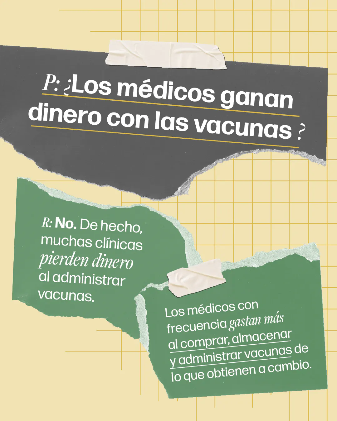 Los médicos no ganan dinero con las vacunas