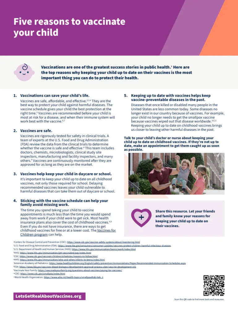 Five reasons to vaccinate your child