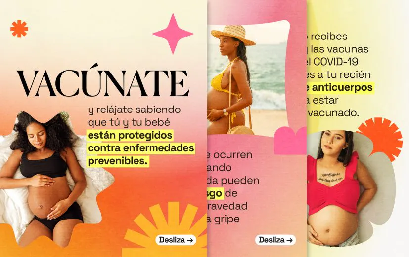 Redes sociales: Gráfico explica cómo la vacunación durante el embarazo protege a los padres y los bebés (inglés, español)