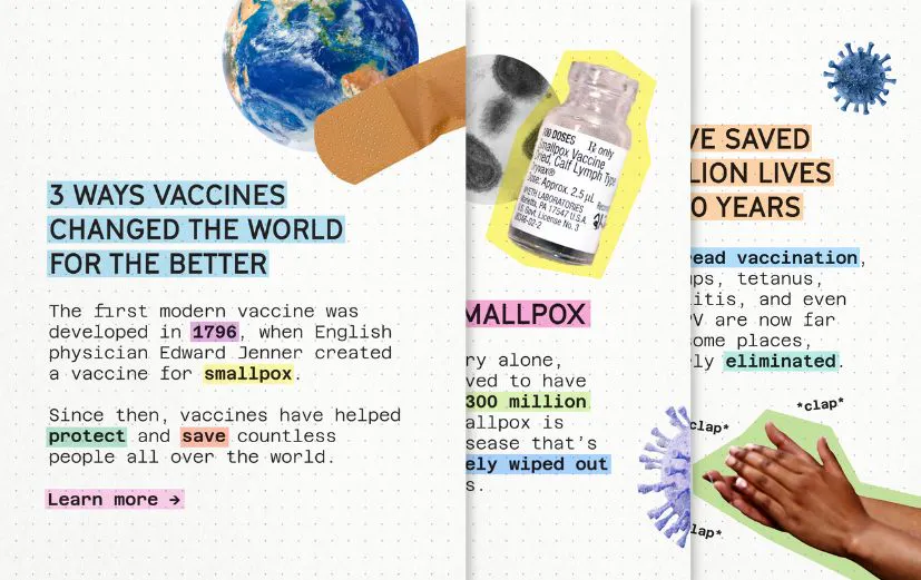 Social media: Graphic explains three powerful ways vaccines have changed the world (English, Spanish)