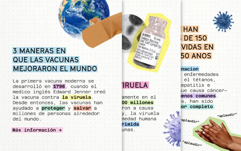 Redes sociales: Gráfico explica tres maneras poderosas en las que las vacunas han cambiado el mundo (inglés, español)