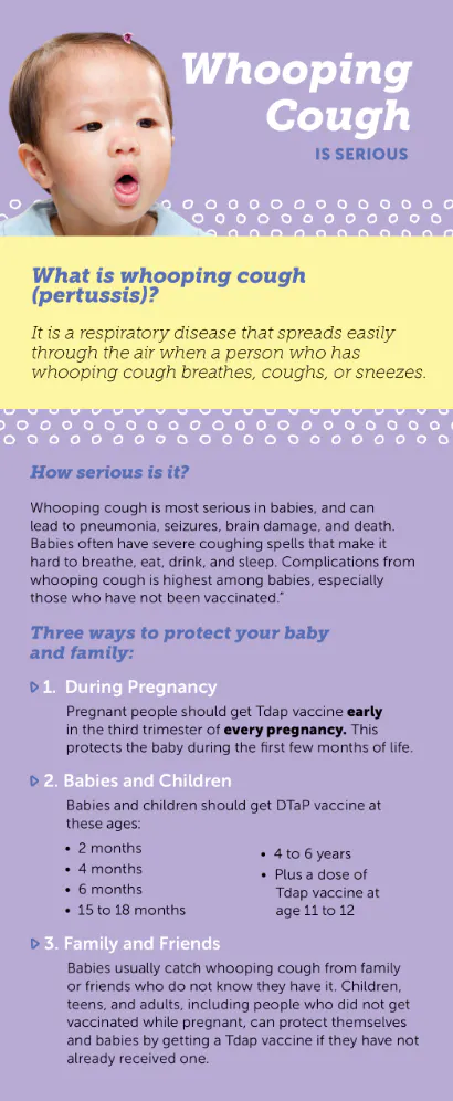 Factsheet: Whooping cough is serious (English, Russian, Spanish, Vietnamese)