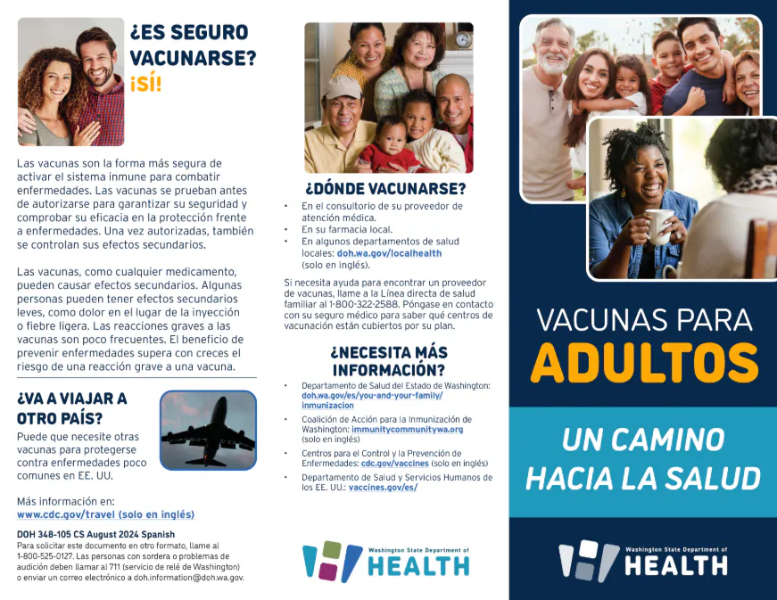 Hoja informativa: Vacunas para adultos: Un camino hacia la salud (inglés, ruso, español y vietnamita)