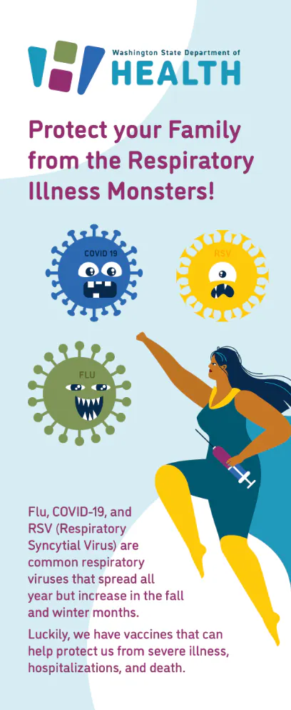 Factsheet: Protect your family from the respiratory illness monsters (English, Marshallese, Russian, Spanish, Vietnamese, Chinese, Amharic)