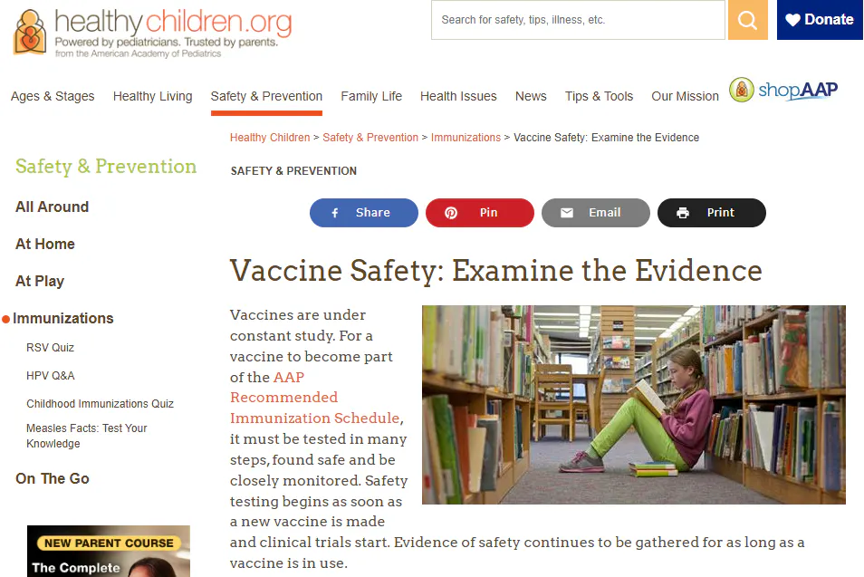 Factsheet: Vaccine safety - Examine the evidence