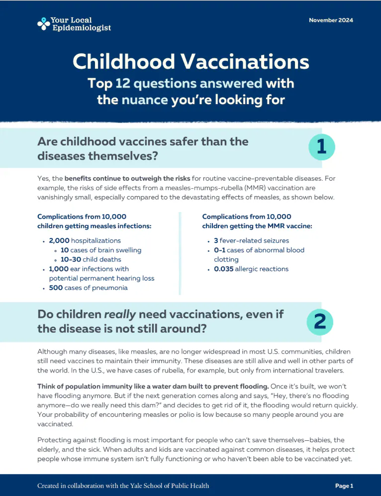 Talking points and FAQs: Answers to 12 questions on childhood vaccinations