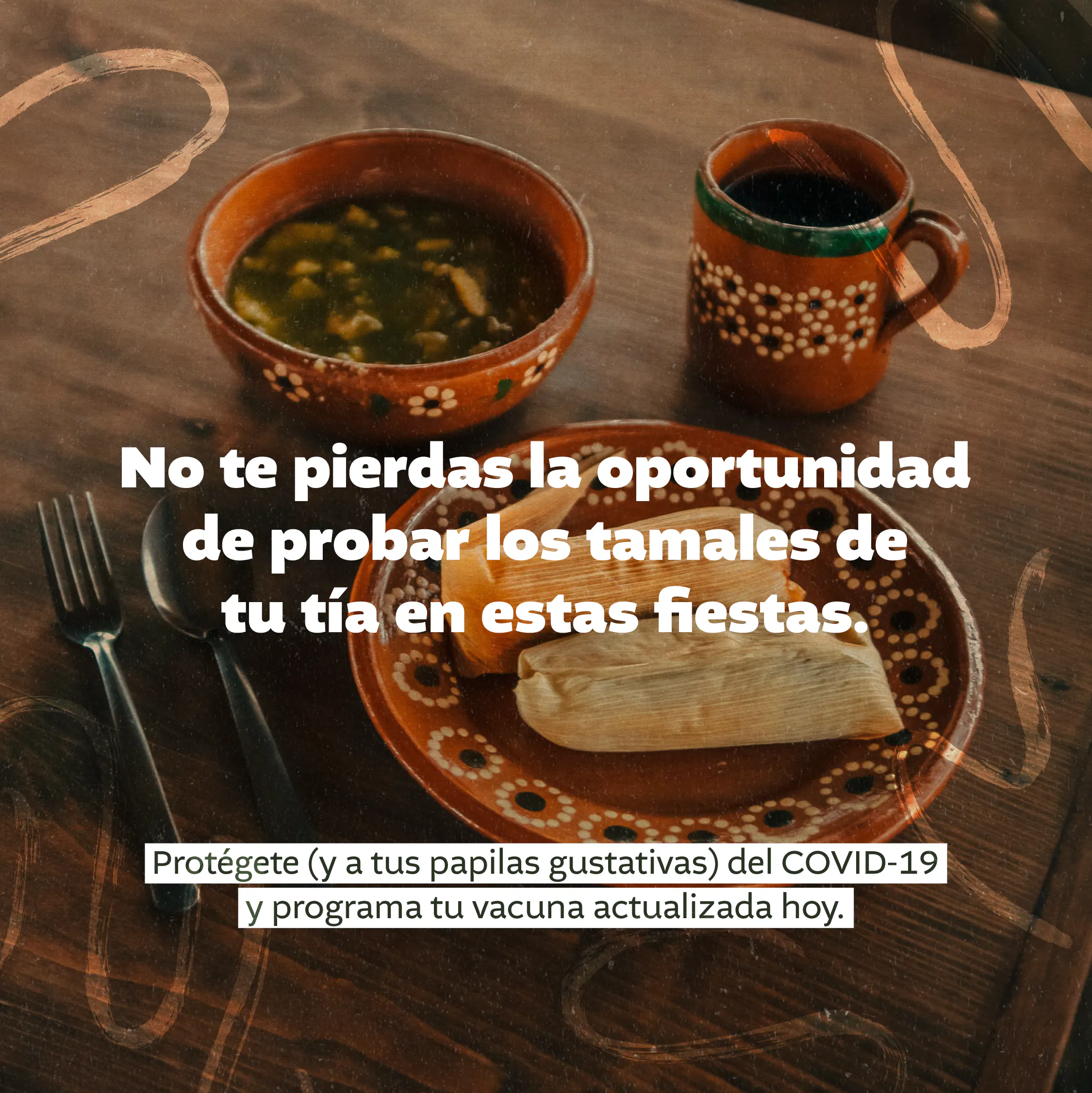 Redes sociales: Gráfico dice que te vacunes para no perderte de los sabores de las fiestas (inglés, español)