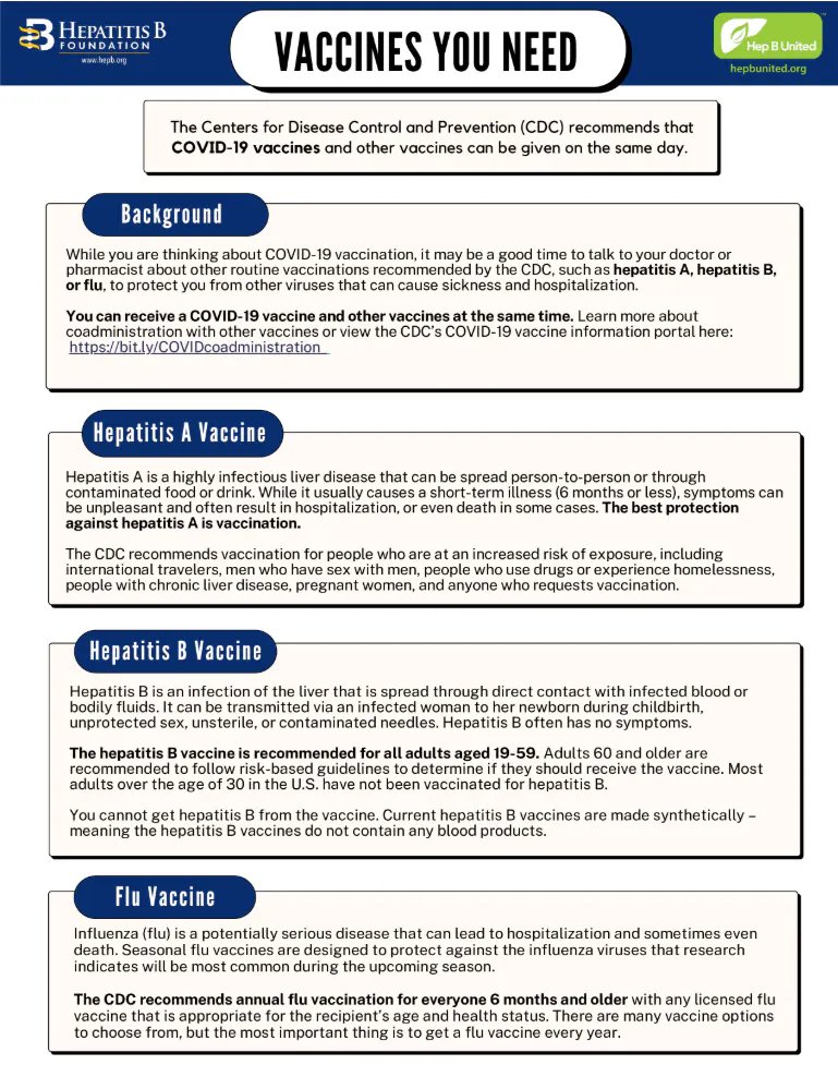 Factsheet: Vaccines you need
