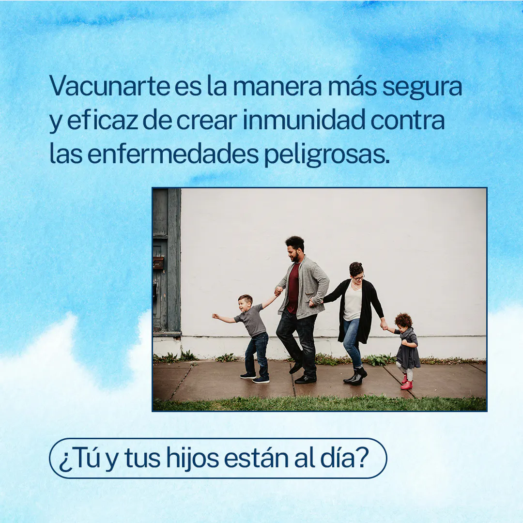 Redes sociales: Gráfico motiva a desarrollar inmunidad a través de las vacunas (inglés, español)