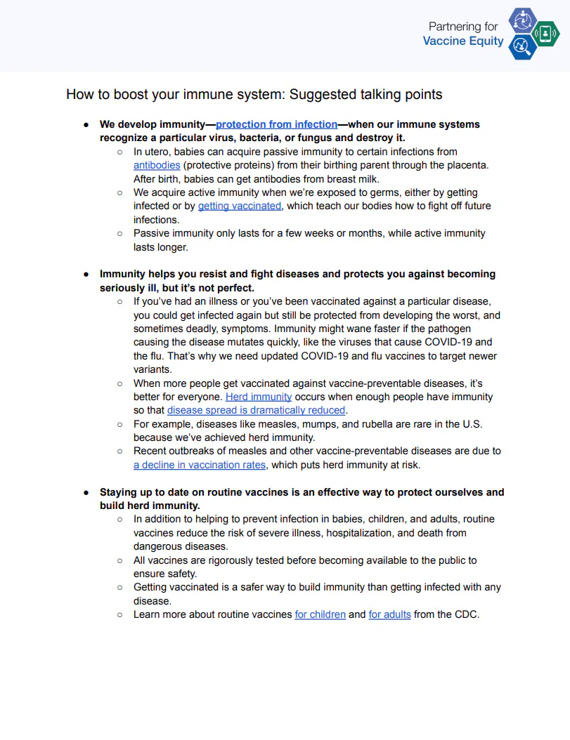 Talking points and FAQs: How to boost your immune system (English, Spanish)