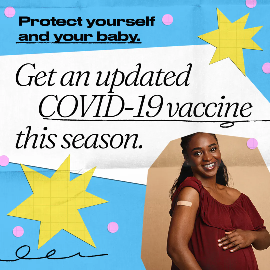 Social media: Graphic encourages pregnant women to get the updated COVID-19 vaccine (English, Spanish)