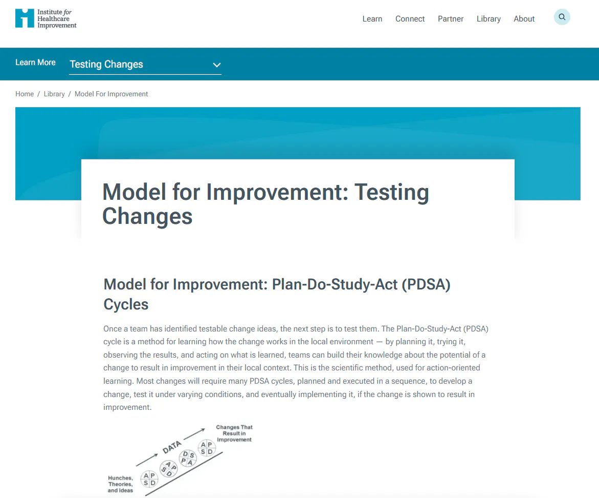 Factsheet: Plan-Do-Study-Act cycle