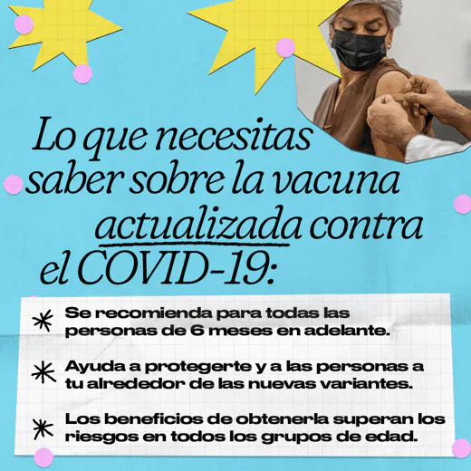 Redes sociales: Gráfico destaca lo que debes saber sobre las vacunas actualizadas contra el COVID-19 (inglés, español)