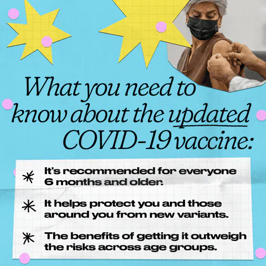 Social media: Graphic highlights what to know about updated COVID-19 vaccines (English, Spanish)