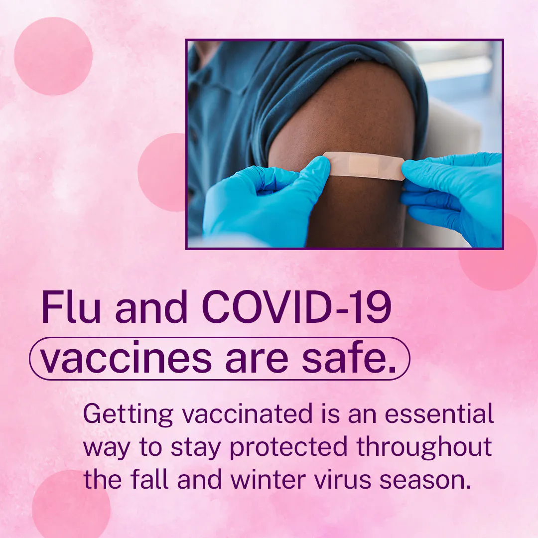 Social media: Graphic emphasizes that COVID-19 and flu vaccines are safe (English, Spanish)