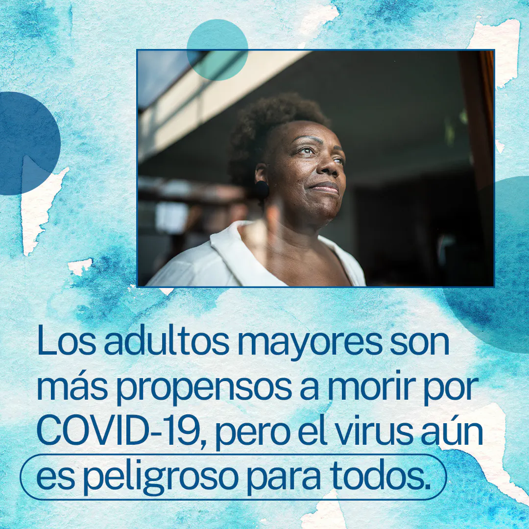 Redes sociales: Gráfico enfatiza el riesgo de muerte por COVID-19 para los adultos mayores (inglés, español)