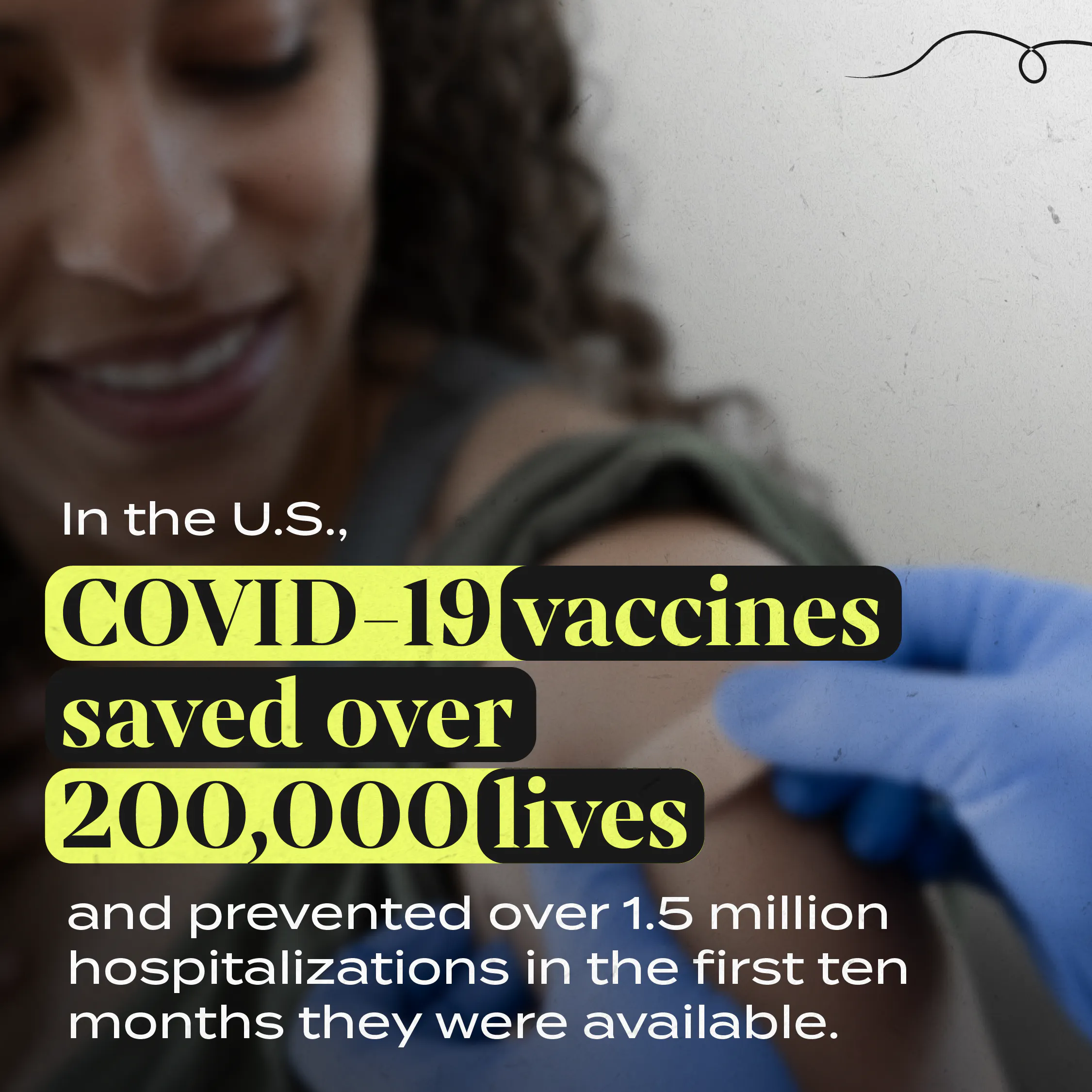 Social media: Graphic about lives saved by the vaccine (English, Spanish)