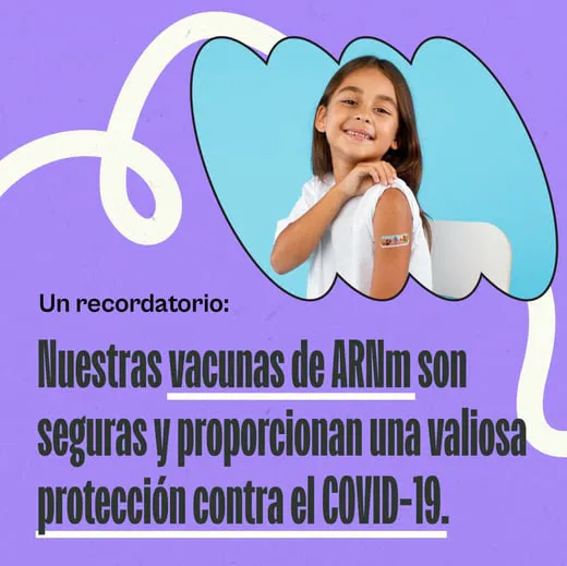 Redes sociales: Gráfico destaca la seguridad de las vacunas de ARNm (inglés, español)