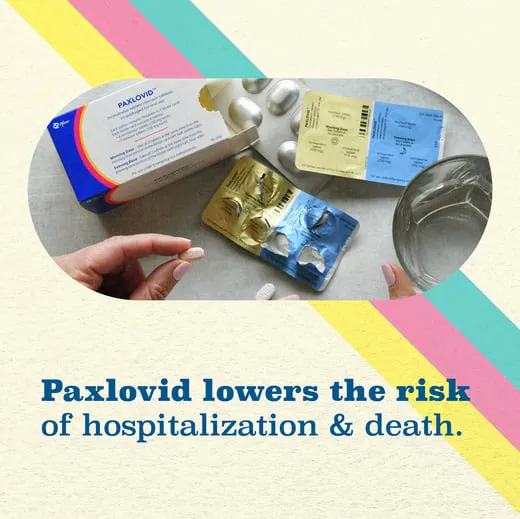 Social media: Graphic highlights that Paxlovid reduces risk of severe COVID-19 outcomes (English, Spanish)