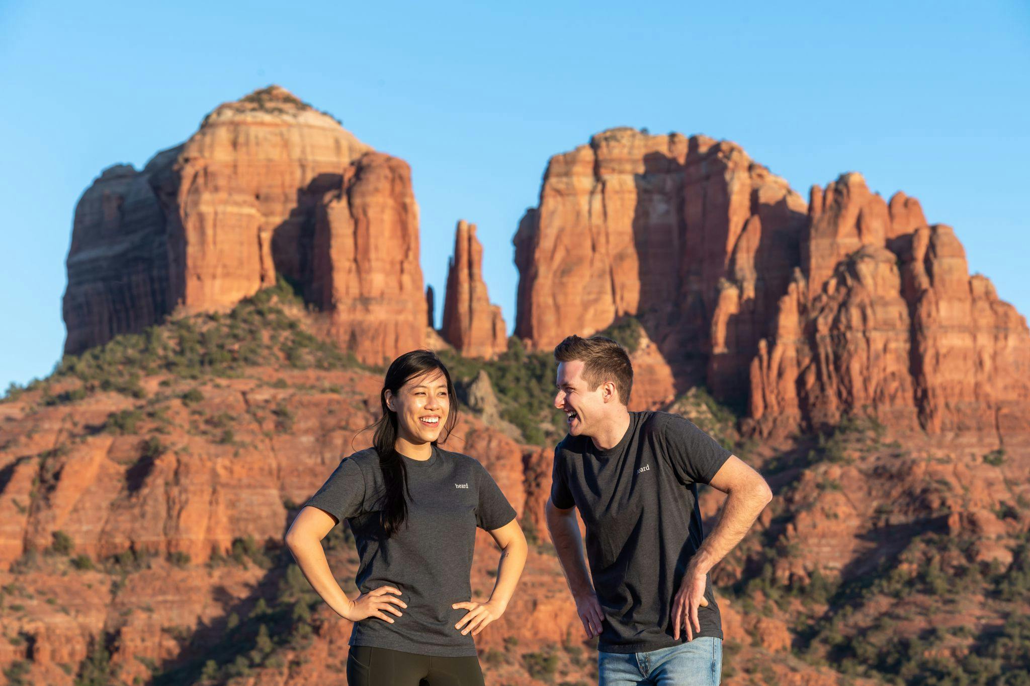 A photo of Heard co-founders Victoria Li and Andrew Riesen 