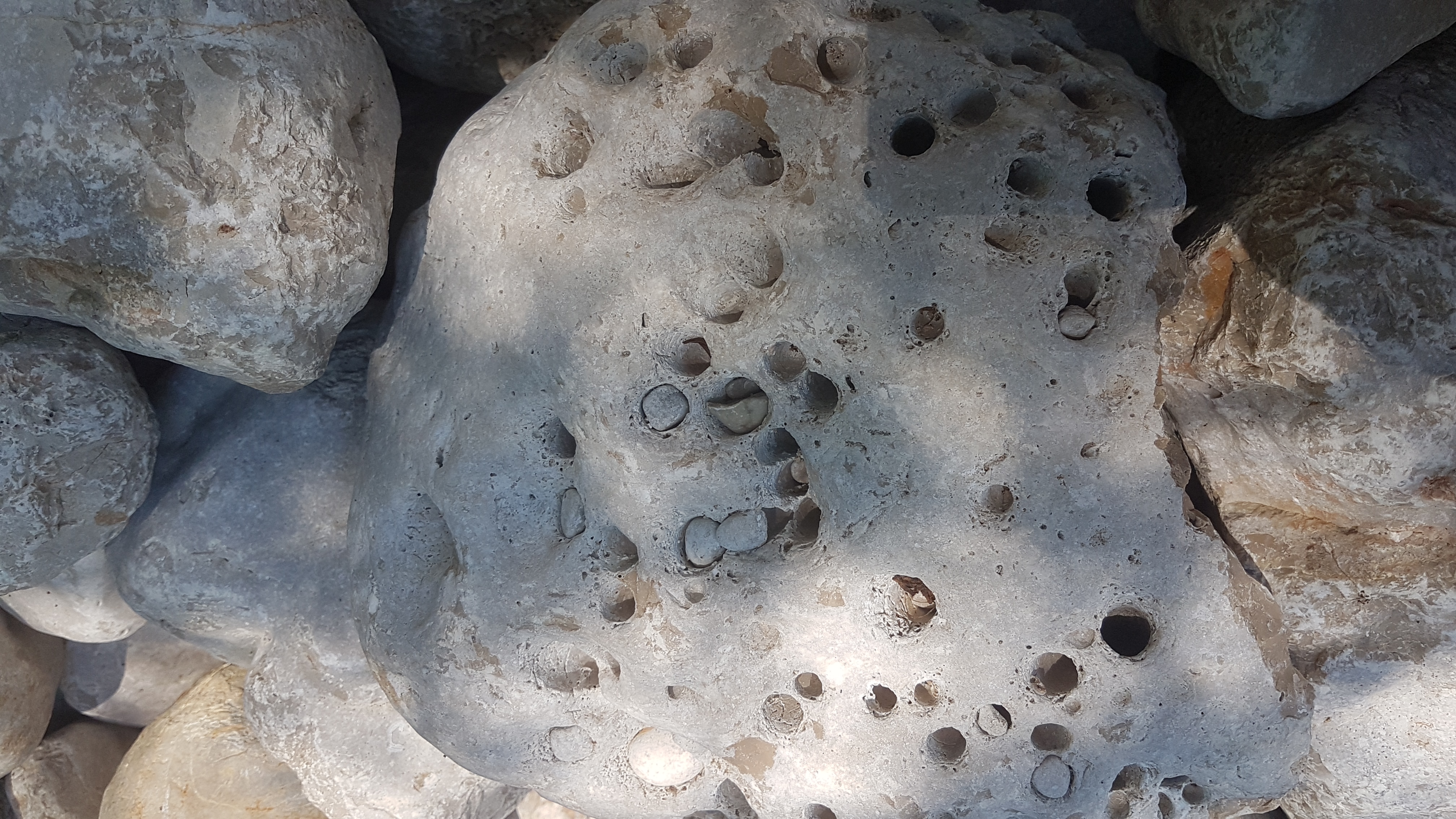 Hintergrundbild eines durchlöcherten Steines.