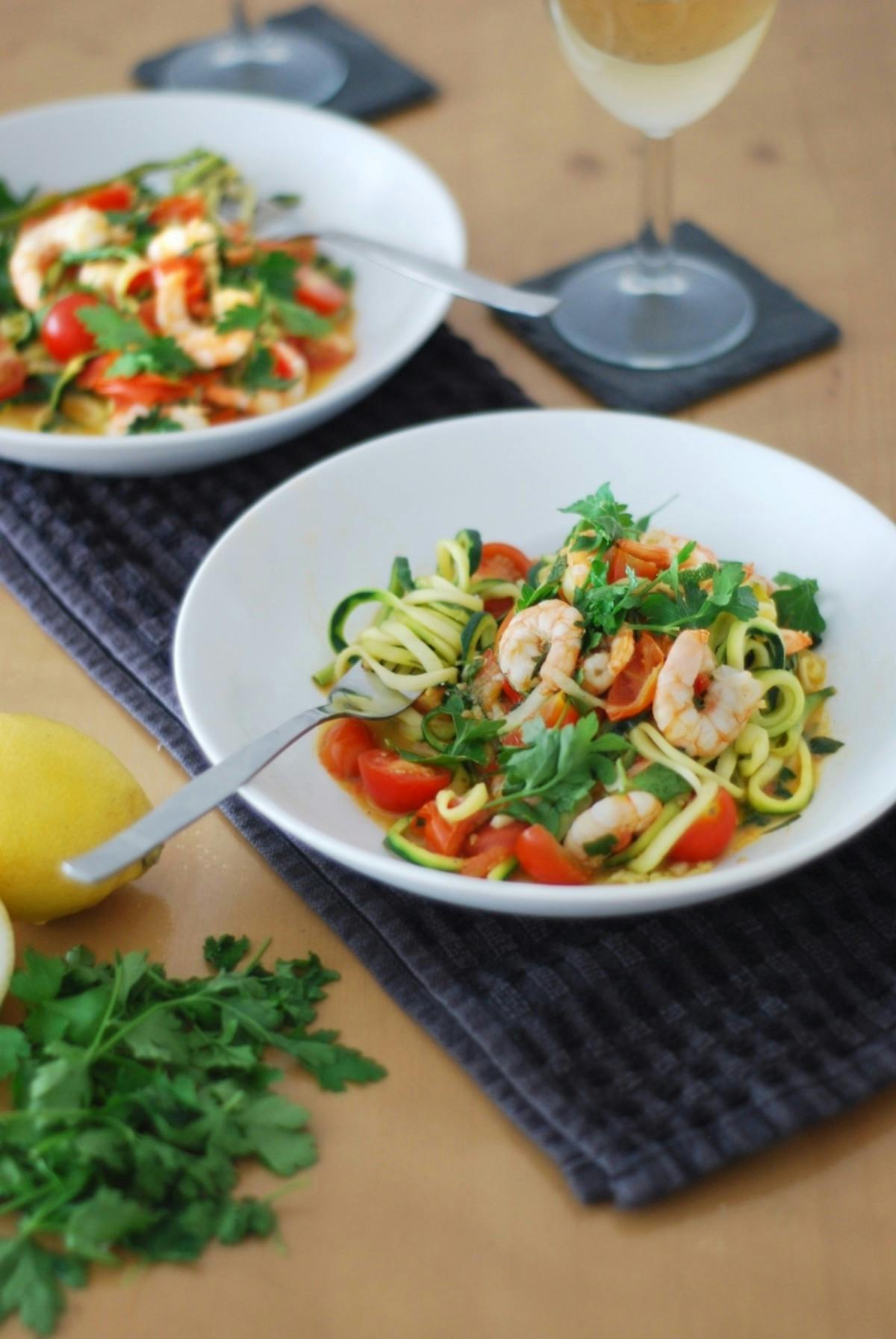 Summer King Prawn Courgetti