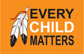 An orange banner with the words "Every Child Matters"