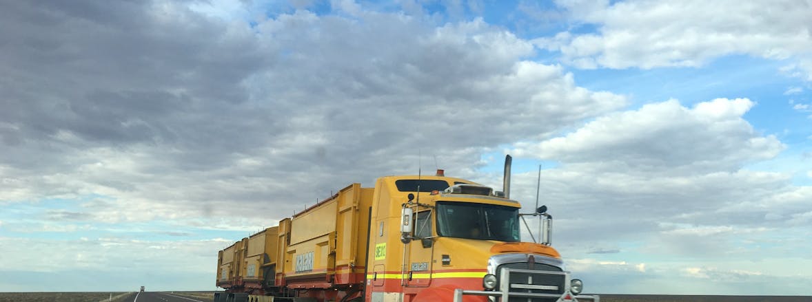 semi truck salvage auction truck on the road